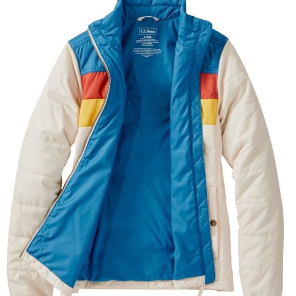 L.L.Bean Women's Mountain Classic Puffer Jacket, Colorblock Size L - Picture 3 of 6